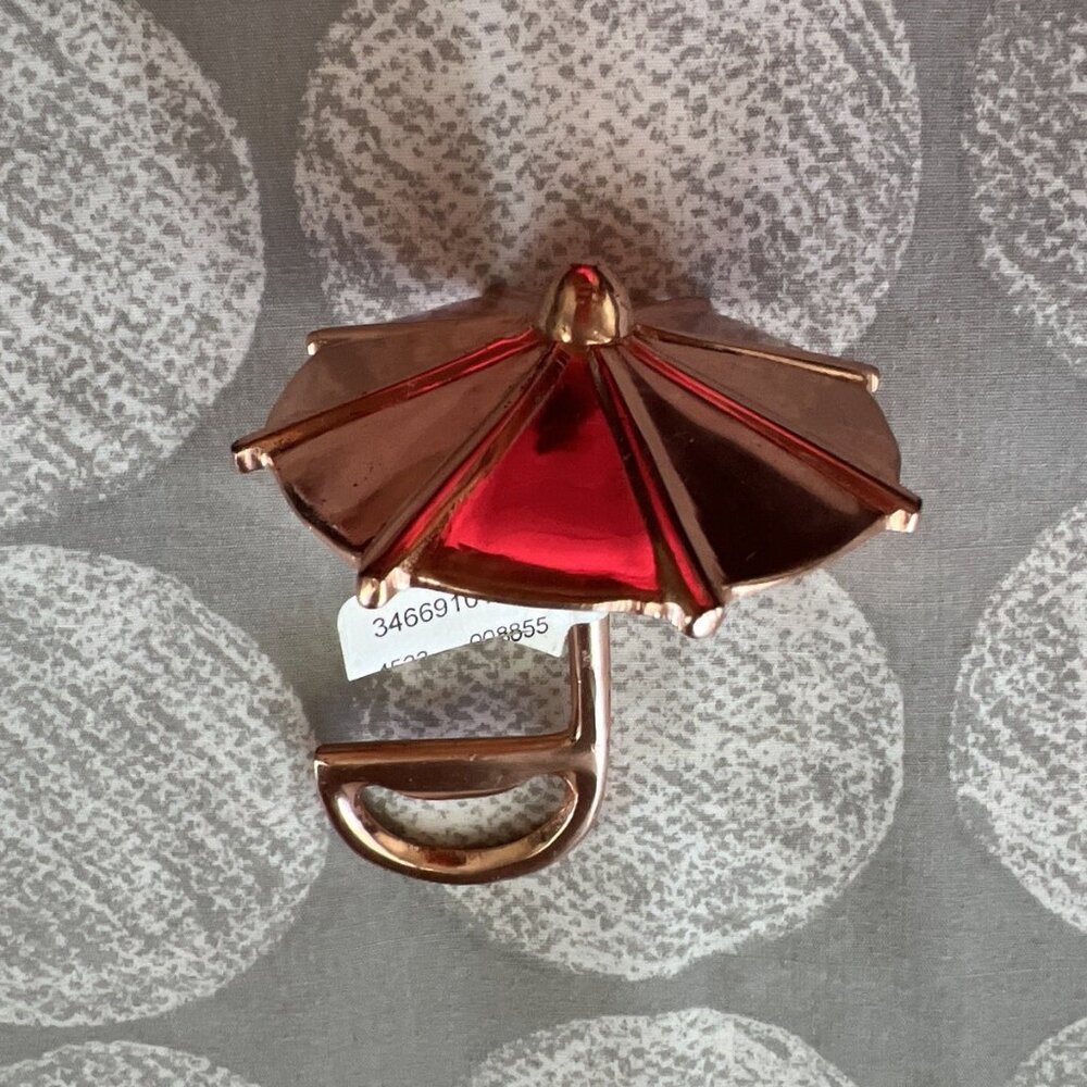 NWT Anthropologie Umbrella Parasol Rose Gold Copper Colored Bottle Opener